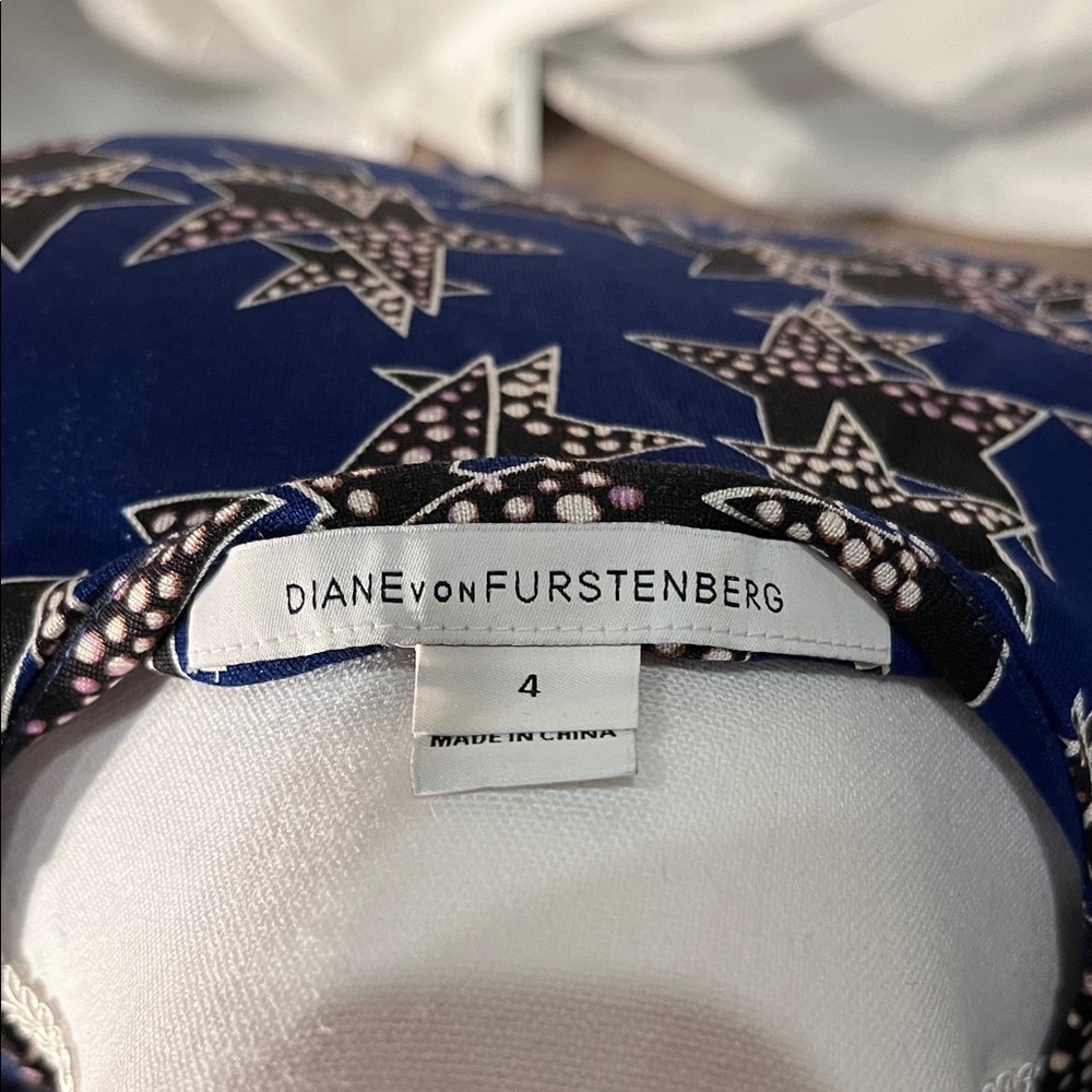 Diane Von Furstenberg Blue Star Wrap Dress - image 2